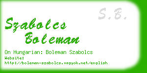 szabolcs boleman business card